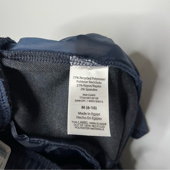 Time And Tru Pull On Navy Blue Pinstripe High Rise Knit Pants Size Medium 8-10 - Picture 12 of 16